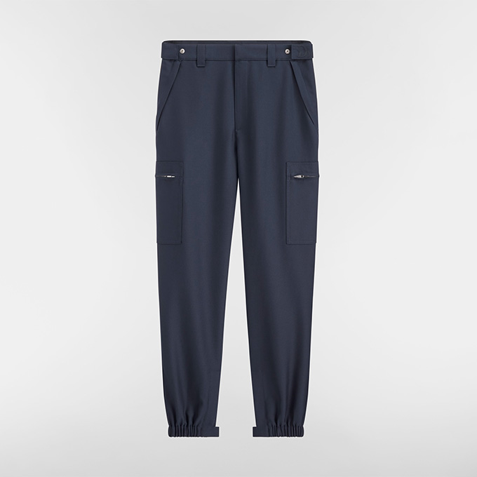 dior navy wool‑blend cargo jog trouser